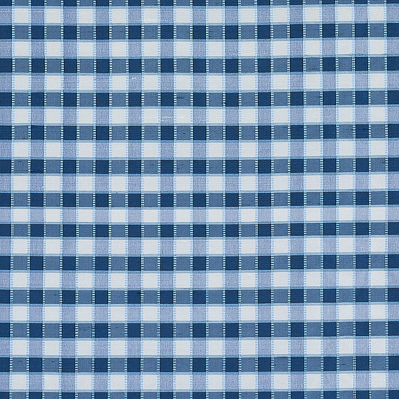 Shop 3453004 Ingrid Silk Check Blue by Schumacher Fabric