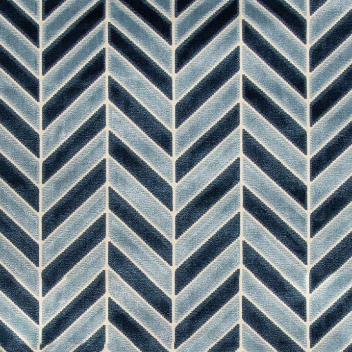 Sample 34779.5.0 Pinnacle Velvet Navy Blue Upholstery Geometric Fabric by Kravet Couture