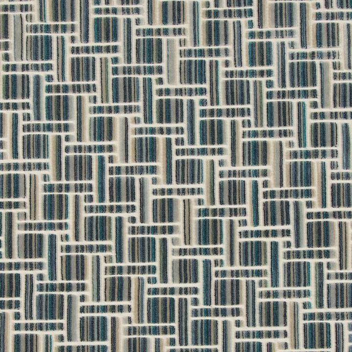 Sample 34792.15.0 Inside Tracks Peacock Beige Upholstery Geometric Fabric by Kravet Couture