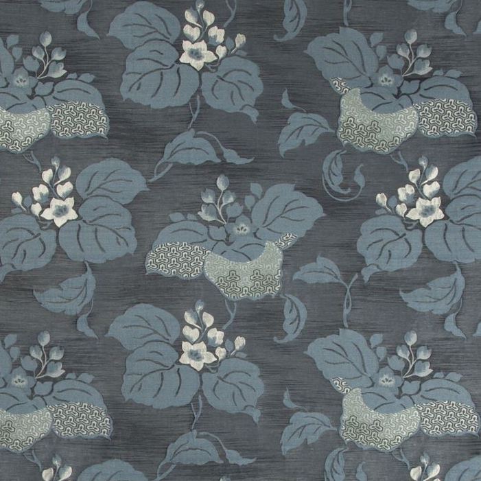 Sample 34931.50.0 Dressed Up Indigo Slate Multipurpose Botanical Foliage Fabric by Kravet Couture
