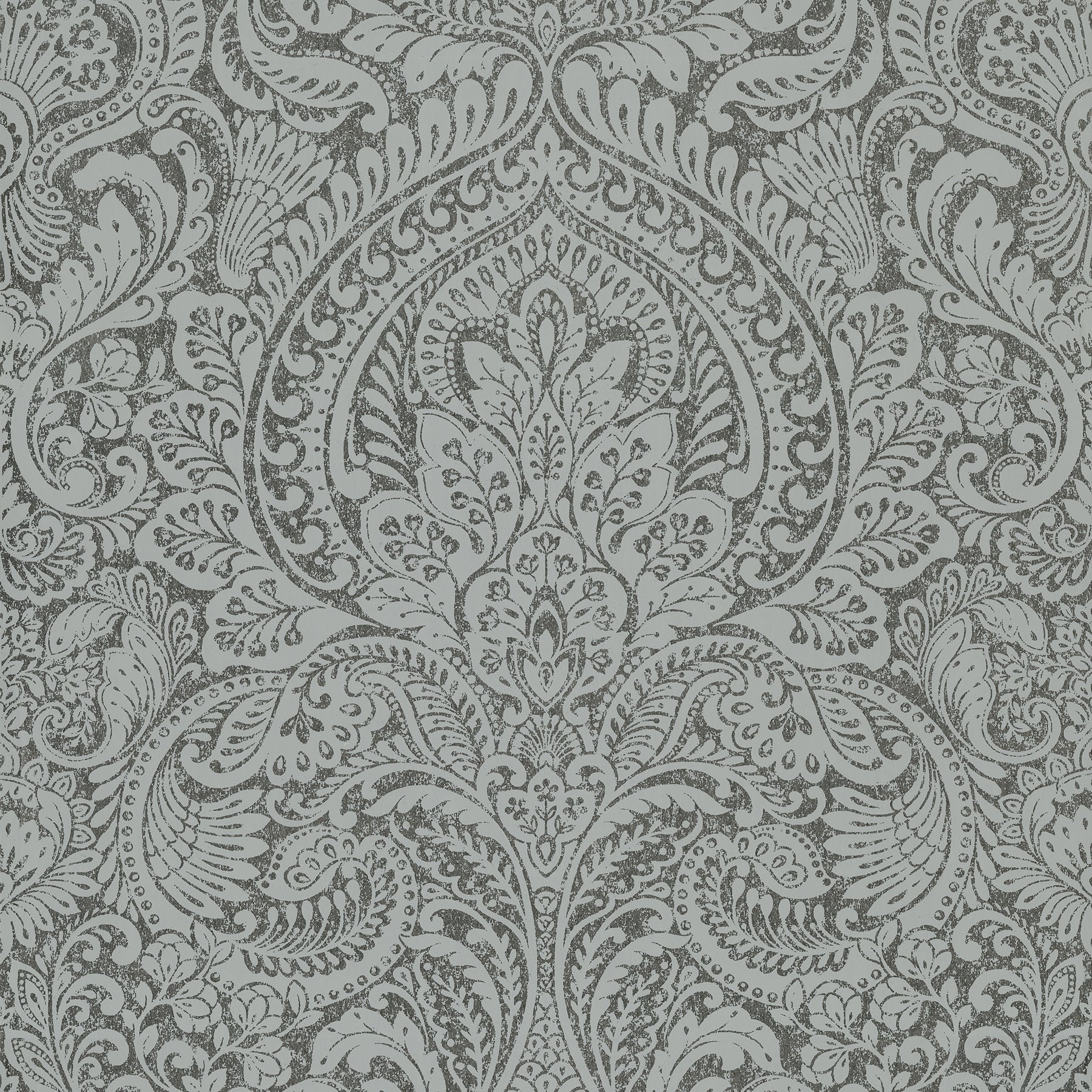 Purchase 4019-86446 Lustre, Artemis Pewter Floral Damask by A-Street Prints Wallpaper