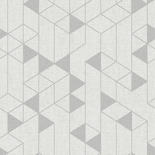 Purchase 4034-26771 A-Street Wallpaper, Fairbank Silver Linen Geometric - Scott Living III