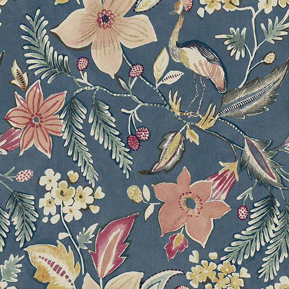 Purchase 4034-26790 A-Street Wallpaper, Crestwood Blue Crowned Crane - Scott Living III