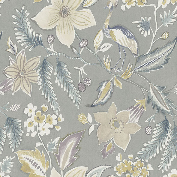 Purchase 4034-26793 A-Street Wallpaper, Crestwood Grey Crowned Crane - Scott Living III