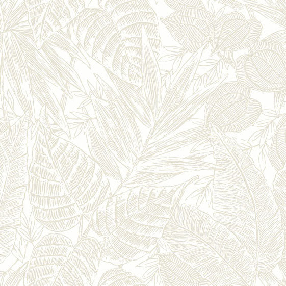 Purchase 4034-72118 A-Street Wallpaper, Brentwood Bone Palm Leaves - Scott Living III