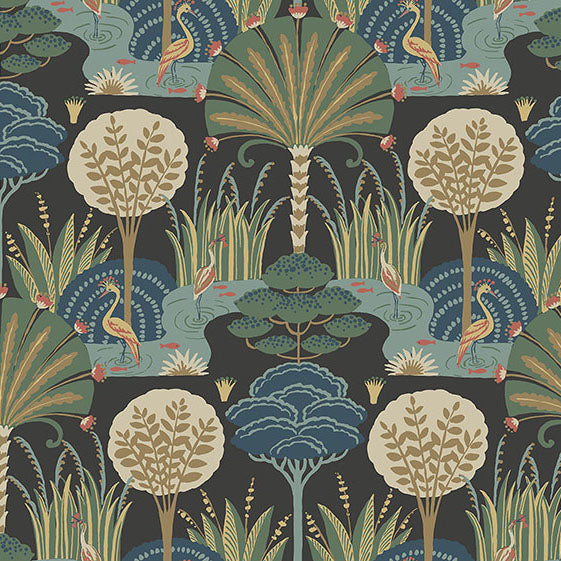 Purchase 4034-72120 A-Street Wallpaper, Mandeville Multicolor Tropical Paradise - Scott Living III