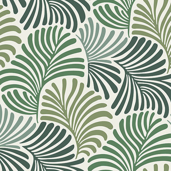 Purchase 4034-72127 A-Street Wallpaper, Trousdale Green Fanning Flora - Scott Living III