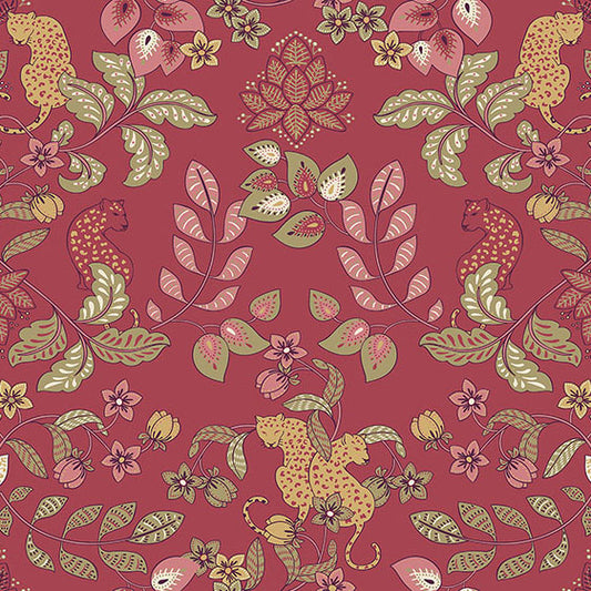 Purchase 4034-72130 A-Street Wallpaper, Getty Rasberry Jungle Damask - Scott Living III