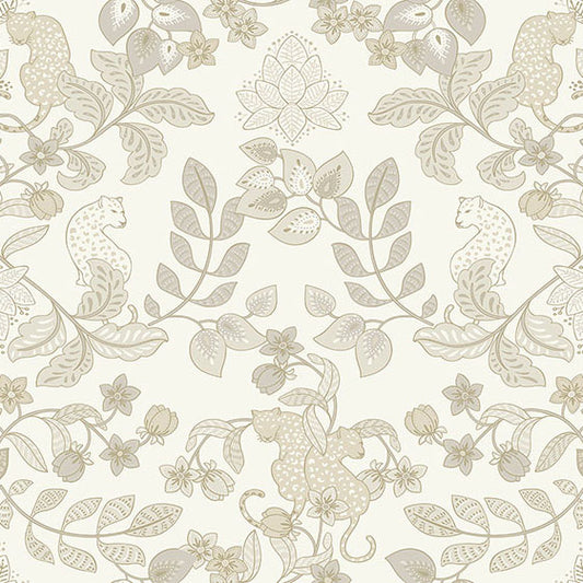 Purchase 4034-72132 A-Street Wallpaper, Getty Cream Jungle Damask - Scott Living III