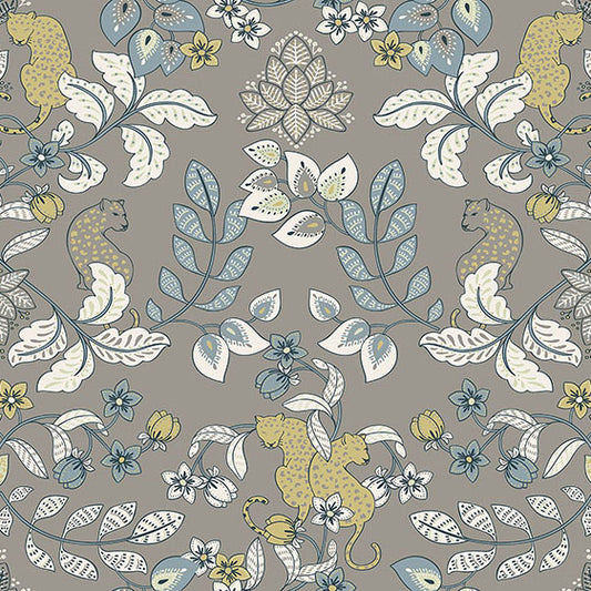 Purchase 4034-72134 A-Street Wallpaper, Getty Grey Jungle Damask - Scott Living III