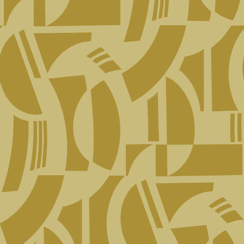 Purchase 4034-87382 A-Street Wallpaper, Carter Gold Geometric Flock - Scott Living III