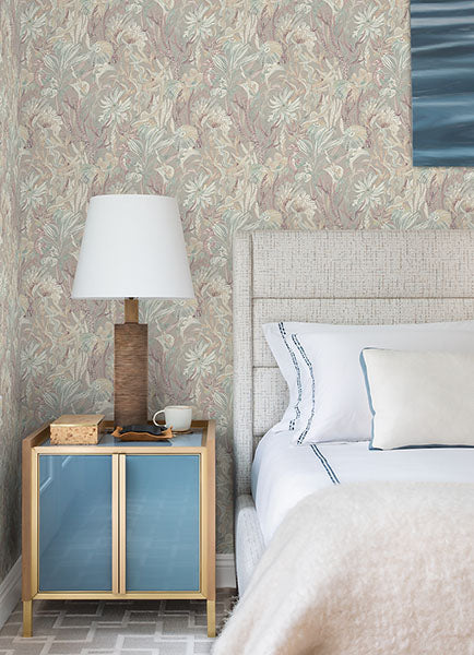 Purchase 4071-71002 Advantage Wallpaper, Kelp Garden Mauve Tropical Reef - Blue Heron1