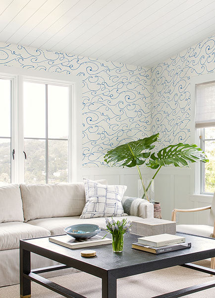 Purchase 4071-71005 Advantage Wallpaper, Kuroshio Light Blue Ocean Wave - Blue Heron12