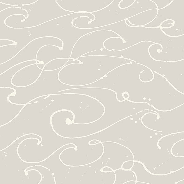 Purchase 4071-71007 Advantage Wallpaper, Kuroshio Taupe Ocean Wave - Blue Heron