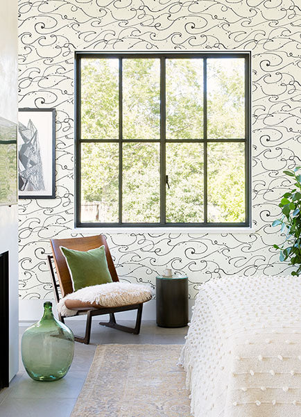 Purchase 4071-71008 Advantage Wallpaper, Kuroshio Charcoal Ocean Wave - Blue Heron1