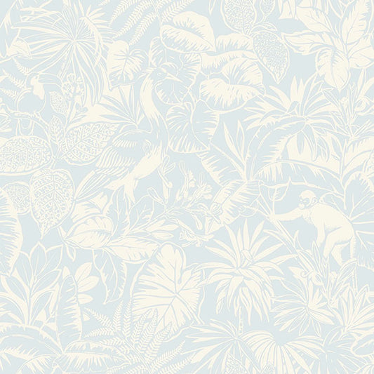 Purchase 4071-71012 Advantage Wallpaper, Corcovado Light Blue Jungle Jamboree - Blue Heron