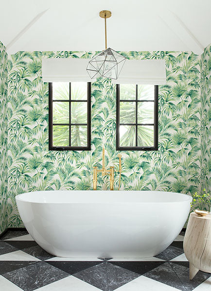 Purchase 4071-71014 Advantage Wallpaper, Manaus Green Palm Frond - Blue Heron1