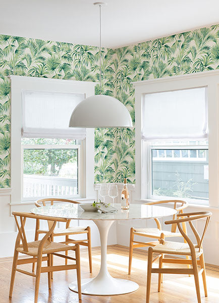 Purchase 4071-71014 Advantage Wallpaper, Manaus Green Palm Frond - Blue Heron12