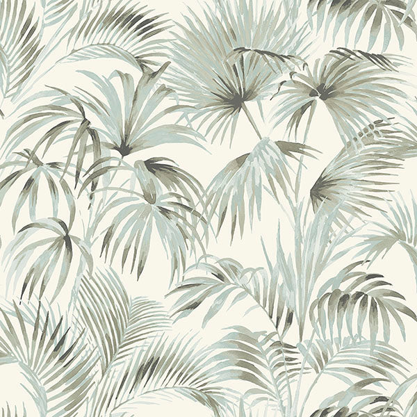 Purchase 4071-71015 Advantage Wallpaper, Manaus Aqua Palm Frond - Blue Heron