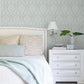 Purchase 4071-71023 Advantage Wallpaper, Helm Damask Aqua Floral Medallion - Blue Heron12