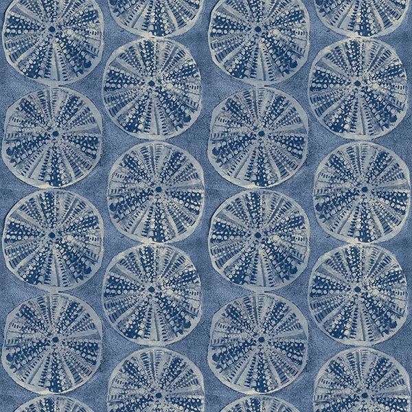 Purchase 4071-71025 Advantage Wallpaper, Sea Biscuit Blue Sand Dollar - Blue Heron