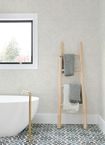 Purchase 4071-71029 Advantage Wallpaper, Wellen Cream Abstract Rope - Blue Heron12