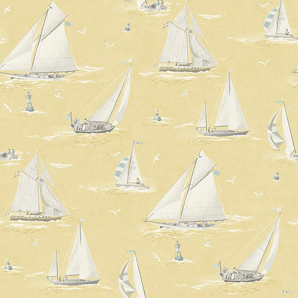 Purchase 4071-71033 Advantage Wallpaper, Leeward Yellow Sailboat - Blue Heron