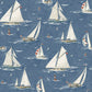 Purchase 4071-71035 Advantage Wallpaper, Leeward Navy Sailboat - Blue Heron