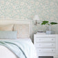 Purchase 4071-71038 Advantage Wallpaper, Plumeria Aqua Floral Trail - Blue Heron1