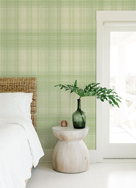 Purchase 4071-71042 Advantage Wallpaper, Madras Green Plaid - Blue Heron1