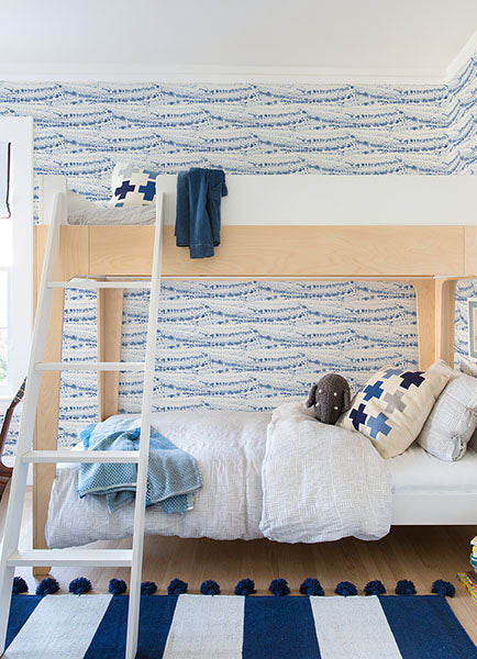 Purchase 4071-71046 Advantage Wallpaper, Rannell Navy Abstract Scallop - Blue Heron12