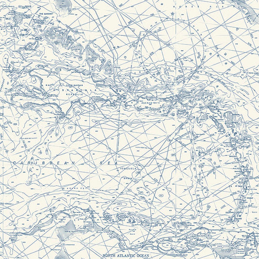 Purchase 4071-71056 Advantage Wallpaper, Charts Navy Nautical Chart - Blue Heron