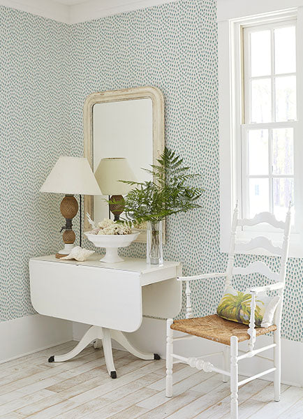 Purchase 4071-71061 Advantage Wallpaper, Sand Drips Aqua Painted Dots - Blue Heron12