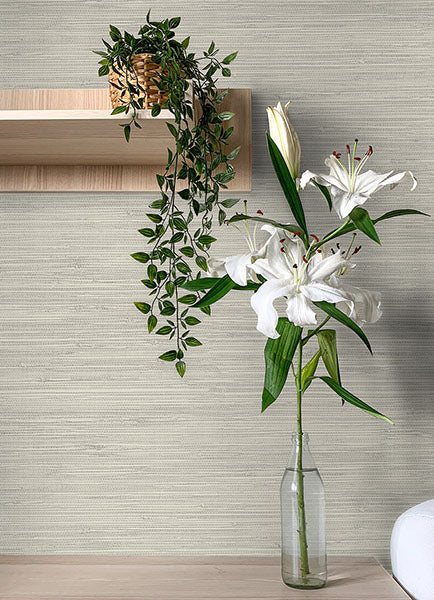 Purchase 4071-71065 Advantage Wallpaper, Grassweave Light Grey Imitation Grasscloth - Blue Heron1