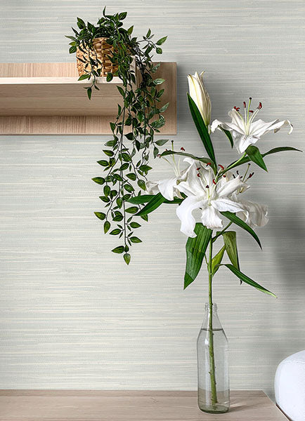 Purchase 4071-71067 Advantage Wallpaper, Grassweave Aqua Imitation Grasscloth - Blue Heron1