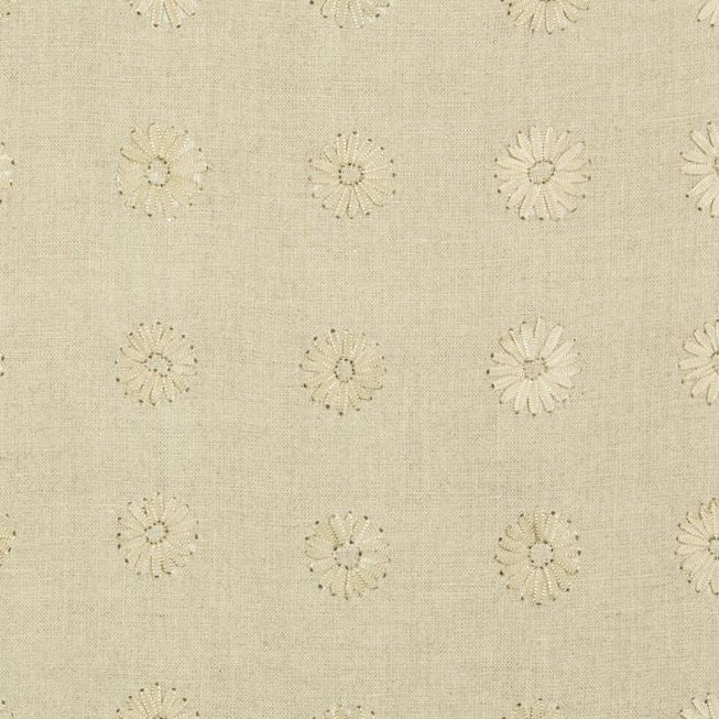 Sample 4077.16.0 Daisy Linen Beige Drapery Botanical Foliage Fabric by Kravet Couture