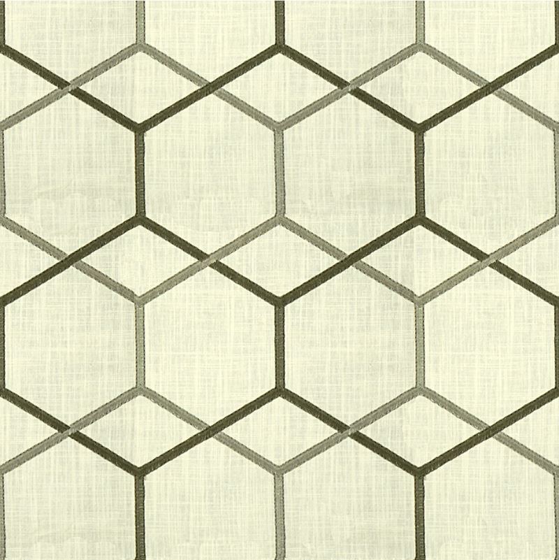 Sample 4091.11.0 Gunnison Smoke Ivory Drapery Contemporary Fabric by Kravet Basics