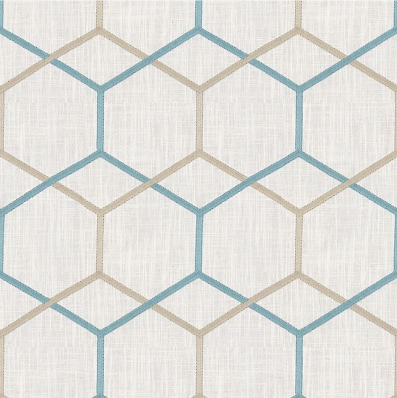 Sample 4091.1615.0 Gunnison Seamist Ivory Drapery Contemporary Fabric by Kravet Basics
