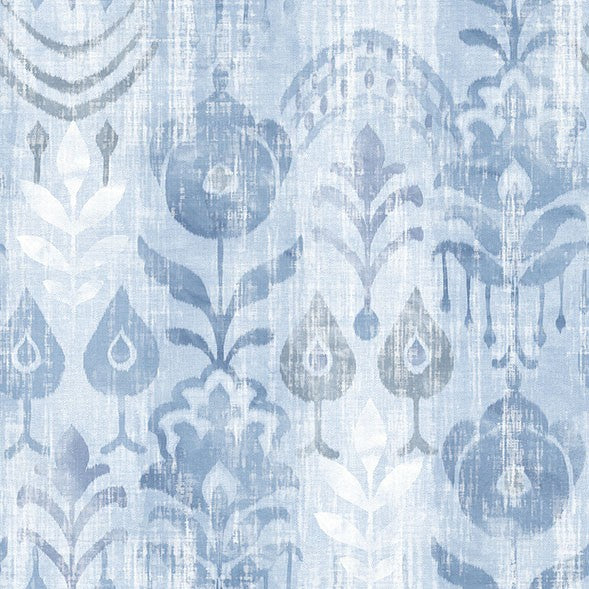 Purchase 4122-27013 A-Street Wallpaper, Pavord Blue Floral Shibori - Terrace