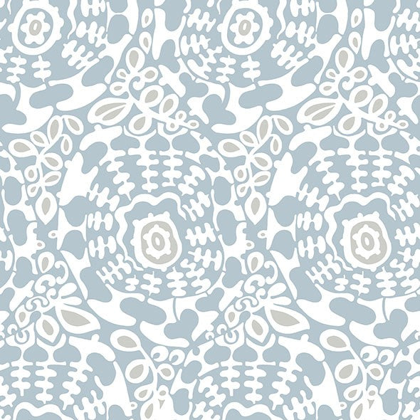 Purchase 4122-27039 A-Street Wallpaper, Divine Light Blue Abstract Medallion - Terrace