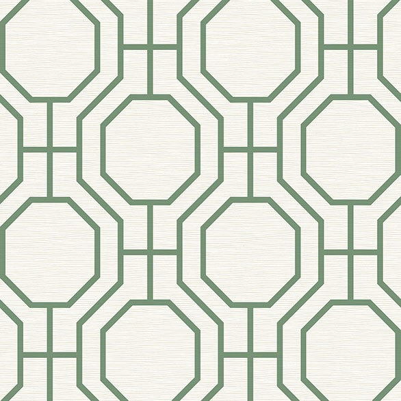 Purchase 4122-27047 A-Street Wallpaper, Manor Green Geometric Trellis - Terrace