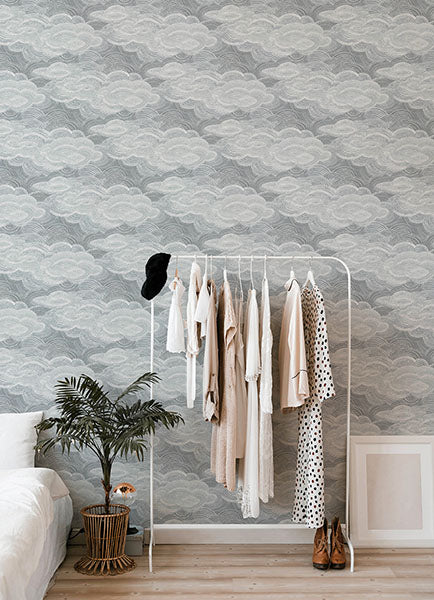 Purchase 4122-72404 A-Street Wallpaper, Vision Slate Stipple Clouds - Terrace12