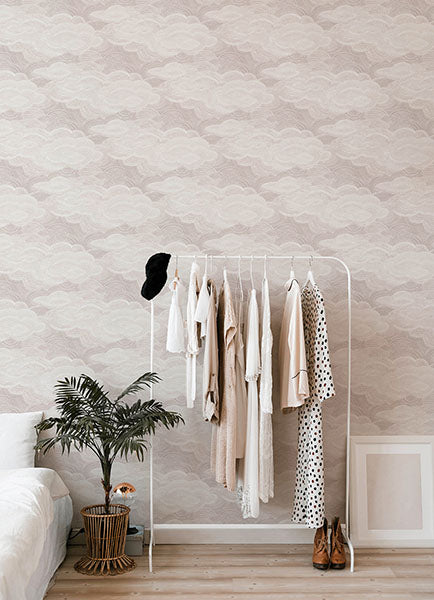 Purchase 4122-72407 A-Street Wallpaper, Vision Lavender Stipple Clouds - Terrace12