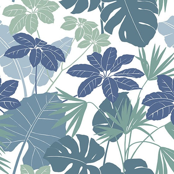 Purchase 4122-72411 A-Street Wallpaper, Medellin Blue Rainforest Floor - Terrace