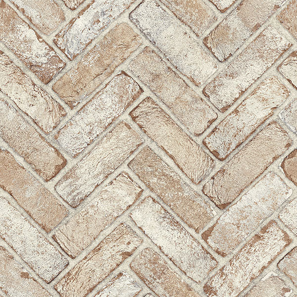 Purchase 4134-72530 Chesapeake Wallpaper, Canelle Brick Herringbone - Wildflower