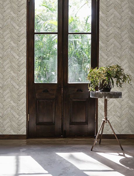 Purchase 4134-72534 Chesapeake Wallpaper, Canelle Brick Herringbone - Wildflower1