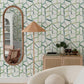 Purchase 4135-25847 A-Street Wallpaper, Tate Green Geometric Linen - Whimsy1