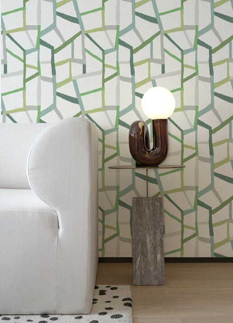 Purchase 4135-25847 A-Street Wallpaper, Tate Green Geometric Linen - Whimsy12