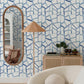 Purchase 4135-25849 A-Street Wallpaper, Tate Blue Geometric Linen - Whimsy1