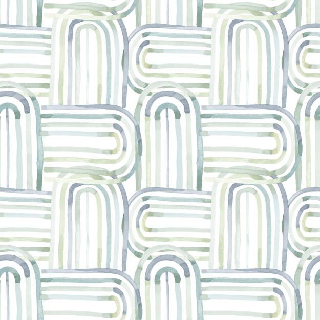 Purchase 4135-27270 A-Street Wallpaper, Lolly Teal Arches - Whimsy